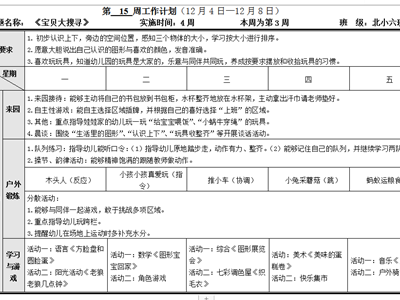 小六班第十五周周计划